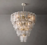 Lattice Clear Glass Tiered Round Chandelier 47"