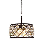 Madison Mocha Brown Four-Light Pendant with Faceted Clear Crystals