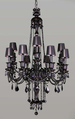 12 Lights Bohemian Crystal chandelier in black finish