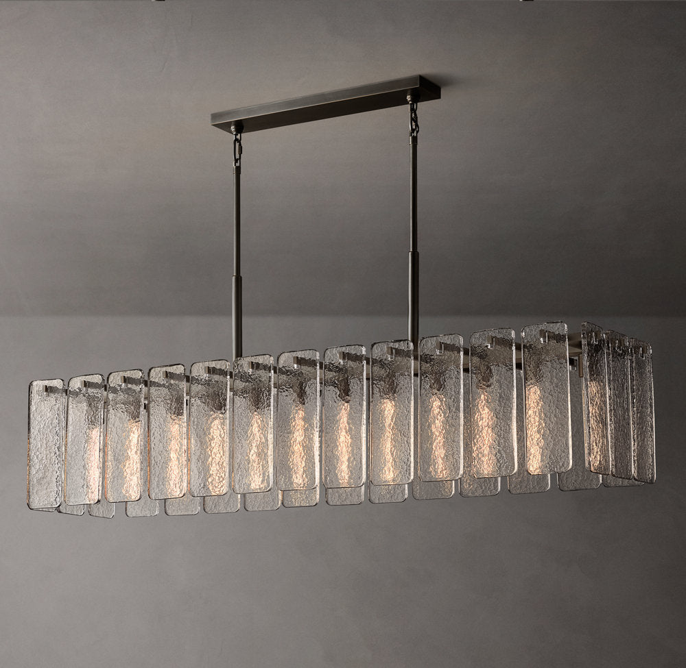 Calamette Glass Rectangular Chandelier 72"