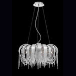 Nickel Five-Light 25-Inch Wide Chandelier with Nickel Strip