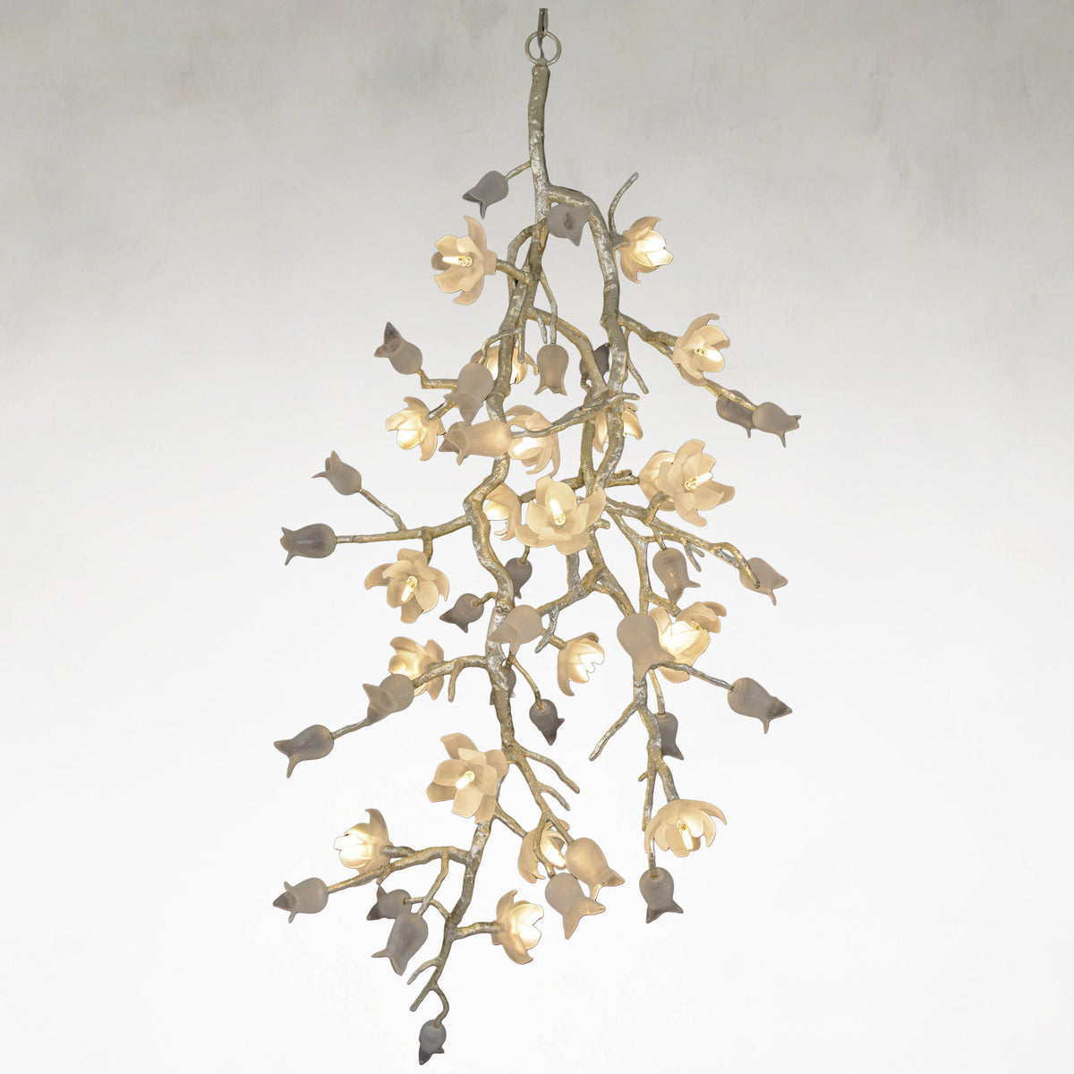 Churippe 21-Light Silver Leaf Ceiling Mount Chandelier