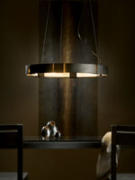 Hubbardton Forge Aura Pendant 28.9" Dark Smoke Glass Ring Pendant