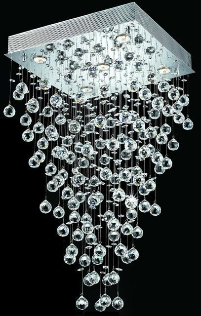 5 light Galactic Crystal Chandelier with chrome base