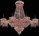 Entryway/ foyer big crystal chandelier in gold plated finish