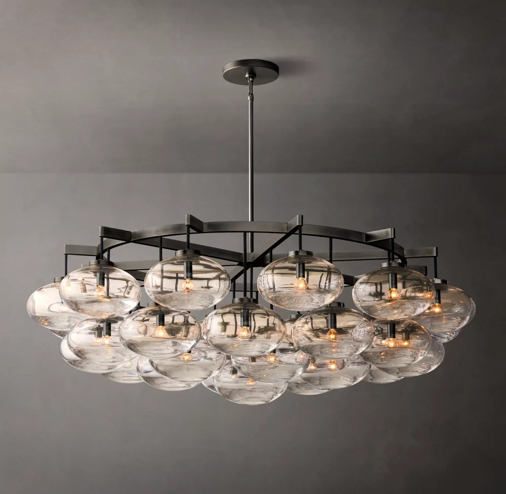 Cabrette Clear Glass Round Chandelier 60"