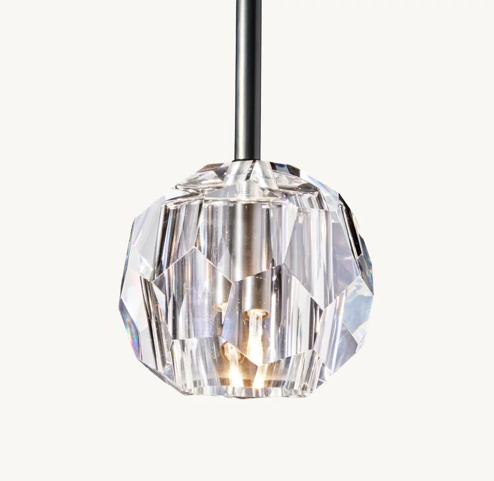 Boule De Cristal Clear Glass Rod Pendant
