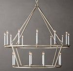 19TH C. ENGLISH OPENWORK TWO-TIER ROUND CHANDELIER 50"