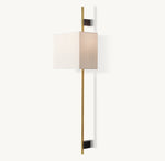 Vela Round Bar Sconce - Rectangular Shade