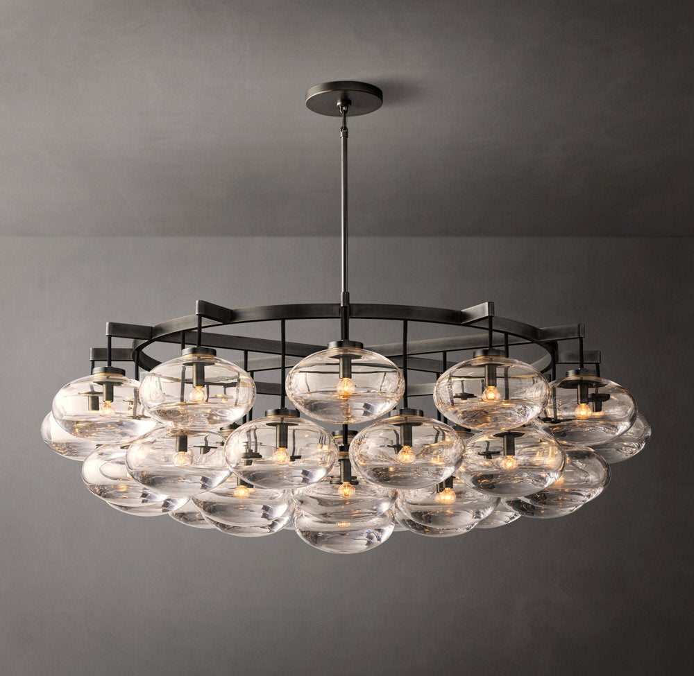 Cabrette Clear Glass Round Chandelier 60"