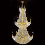 Empire 36-Light Gold Finish with Clear-Crystals Chandelier