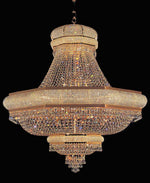 Entryway/ foyer large crystal chandelier in gold plated finish