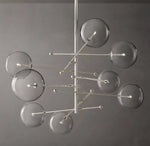 Glass Globe Mobile Eight-Arm Chandelier 79"