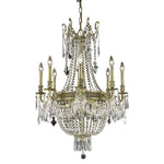 Esperanza French Gold Twelve-Light 26-Inch Chandelier with Royal Cut Clear Crystal