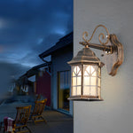 Retro Waterproof Dimmable LED Solar Wall Lamp with Remote Exterior Lights