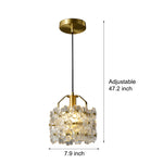 Small Glass Flowers 3 Step Dimming Copper French Style Pendant Lights