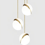 Round Creative Electroplated Iron Acrylic White Nordic Pendant Lights