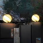 Round Glass Planets Design Waterproof Modern Outdoor Fence Post Lights