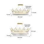 1/2 Layers Long Oval Crystal Crowns Three Step Dimming Modern Chandelier