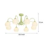 8 Round Flowers Bell Orchid Three Step Dimming Modern Ceiling Lights Fixture