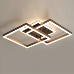 Square Overlapping LED Aluminum Brown Modern Ceiling Light Fixture