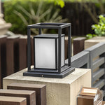 Outdoor Waterproof LED Black Modern Solar Fence Post Lights Pillar Lamp