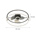 Minimalist Ring Three Step Dimming LED Mute Modern Bladeless Ceiling Fan Lights