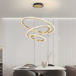 2/3 Rings Adjustable Luxury 3 Step Dimming Modern Chandelier Hanging Lights
