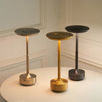 Plated Metal Slender Cordless UFO Alien Table Lamp