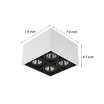 Adjustable 4-Head 7/12W LED Flush Mount Cube Ceiling Spotlights