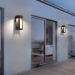 Rectangular IP65 Waterproof 12W LED Black Modern Outdoor Wall Lamp Sconces