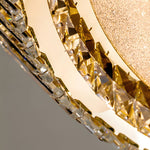 Quicksand Drum Crystal Chandelier Flush Mount Titanium Gold Ceiling Light