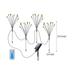 2 Pack Solar Firefly Lights 8LED Starburst Swaying Waterproof Outdoor Garden Landascape Lighting