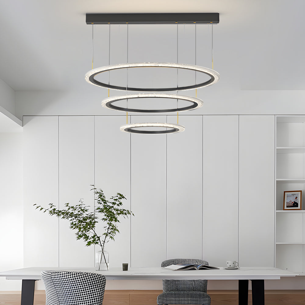 Simple Ring Three Step Dimming Circles Modern Chandelier Hanging Lights