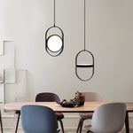 Adjustable Round Three Step Dimming Black Modern LED Pendant Lights