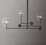Glass Globe Mobile Three-Arm Chandelier 46"