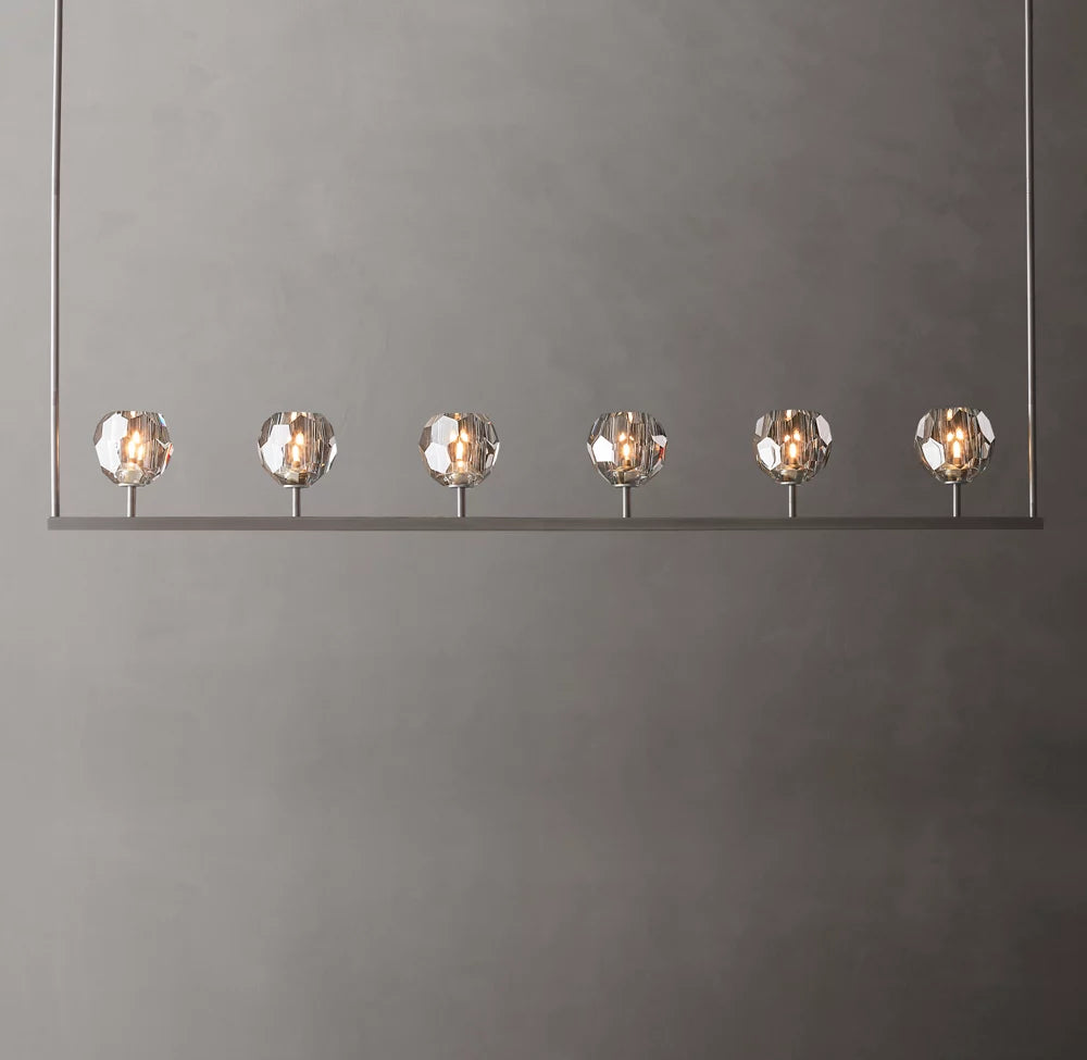 Boule De Cristal Smoke Glass Linear Chandelier 60"
