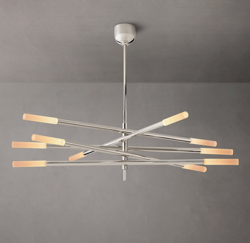 Rousseau 10-Light Mobile Etched Rod Chandelier