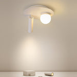 8'' Round Small Flush Mount Light with LED Bulb and Spotlight