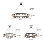 Round 6/8/10 Lights Curved Striped Glass LED Dimmable Nordic Chandelier
