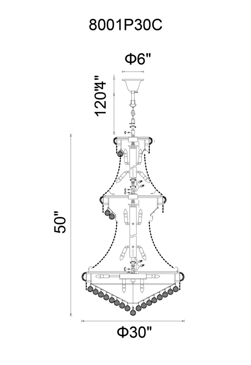 Empire 38 Light Chandelier
