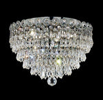 4 light flush mount crystal ceiling light with crystal drops