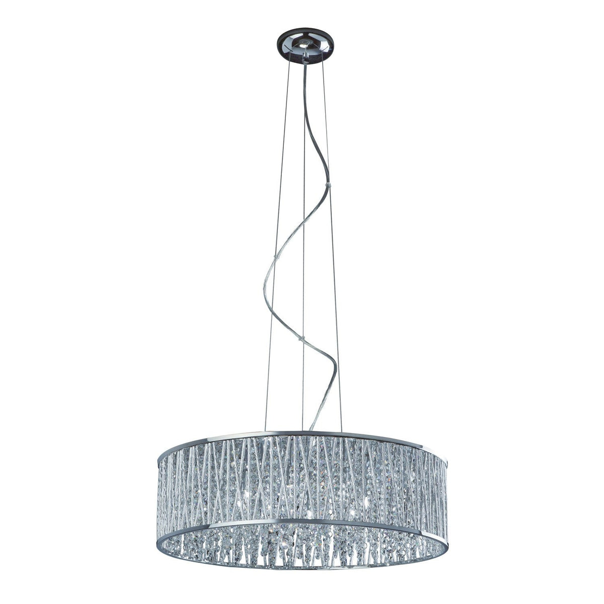 Polished Chrome Eight Light Adjustable Pendant