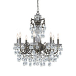 Manchester English Bronze Swarovski Strass Crystal Eight-Light Chandelier