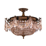 Antique Bronze Three-Light Semi-Flush