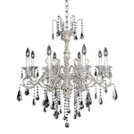 Silver Eight-Light 30-Inch Wide Chandelier with Firenze Clear Crystal