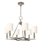 Bethesda Polished Nickel Six-Light Chandelier with White Shade