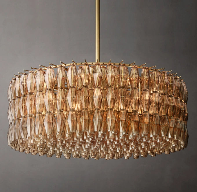 Chiara Smoke Glass Round Chandelier 47"