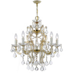Group Maria Theresa Gold Six Light Hand Cut Crystal Chandelier
