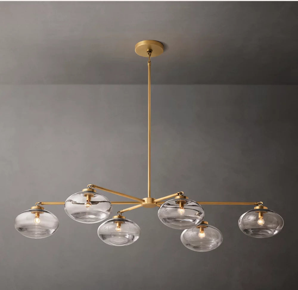 Cabrette Clear Glass Mobile Linear Chandelier